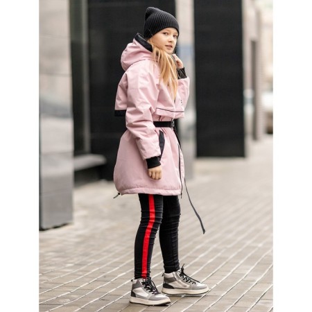Raincoat for a girl, height 152 cm, powder color, black