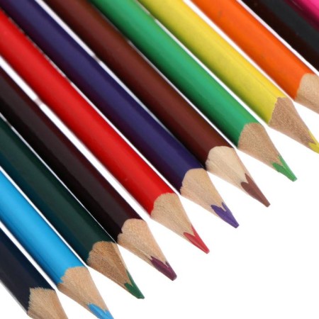 Pencils colored 12 colors, wooden, triangular body, in a cardboard box-8