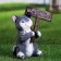 Garden Figure "Kitten Welcome" 12x12x25cm