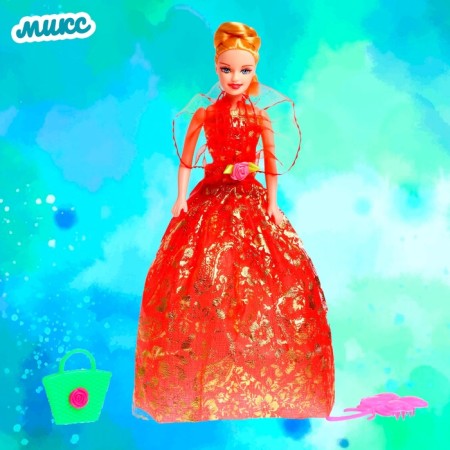 Doll-model "Yana" in a dress with accessories, mix-6