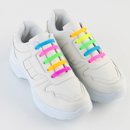 Silicone laces, set 6 pcs, color rainbow-2