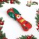 Brying toy for dogs "New Year's bone with a bow", vinyl, 18 x 5.6 x 4 cm, red