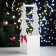 Gift box "Christmas tree" (12*12*42) tree, MDF 6 mm, painted, decorated, white-red