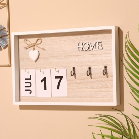Souvenir Eternal calendar "Home", wood, 2.5x30x20 cm, col. white-1