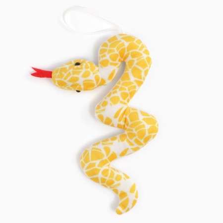 Soft toy "snake" on a suspension, 16 cm, yellow color-4