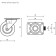 Furniture wheel, d = 65 mm, on the site, red
