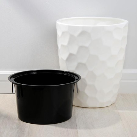 Kashpo for flowers with an insert "Mosaic", 19.5 l (9 l), white color-1