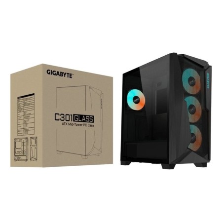 Gigabyte C301G case Black without PSU ATX 2x120mm 5x140mm 2xusb3.0 Audio Bott PSU-7