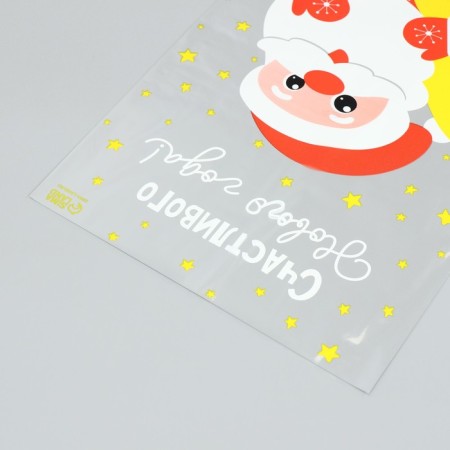 Plastic packet "Happiness to you", 20 x 30 cm, new year-3
