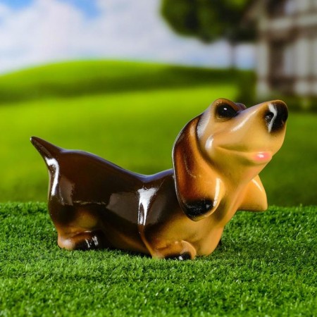 Garden figure "Dachshund" brown 25x12x15 cm-4