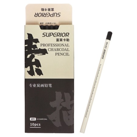 Coal pencil black, sketch, white body-5