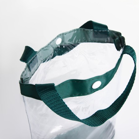 Cosmetic bag on the button, the color is green/transparent-3