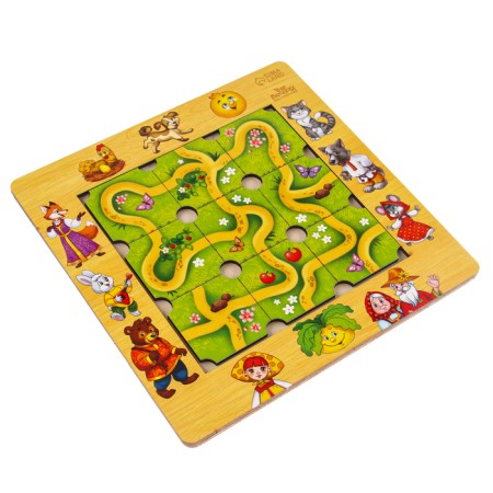 Didactic games and materials of the puzzle "Make a track", Russian folk tales-2