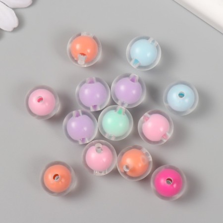Beads for creativity plastic "Multi -colored" glossy set 30 grams d = 1.6 cm