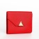 Women's wallet on the button, red color