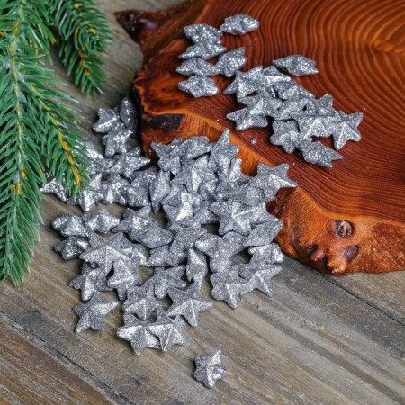 Figure for crafts and decor "Star", set of 80 pcs., Size 1 pc. 1.5 × 1.5 × 1 cm, silver color