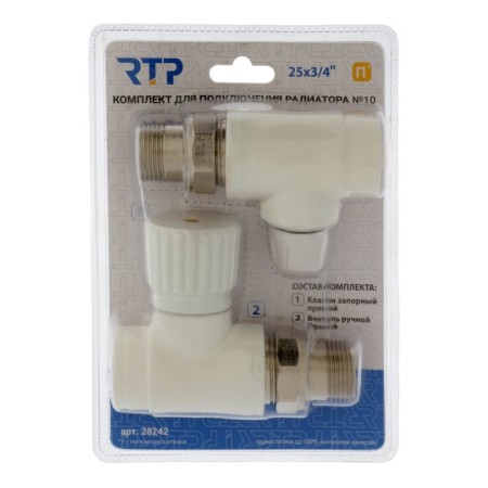 Thermostatic kit for the radiator RTP No. 10, D = 25 mm x 3/4 ", straight