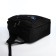 Youth backpack from textiles, 2 parts on lightning, 3 pockets, black/blue color