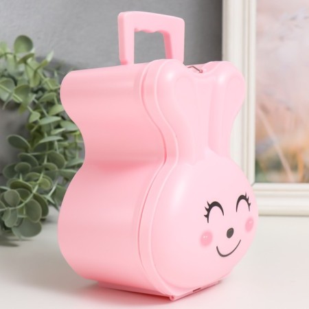 Piggy bank Plastic with a lock "Bunny. Emotions" MIX 11.5x9x14.5 cm-2