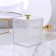 Organizer for storage "Flower", with a lid, 11 × 8.5 × 8.5 cm, the color is transparent/golden