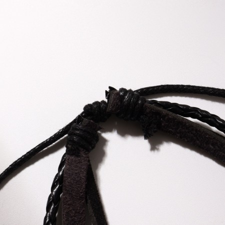 Hippie leather bracelet dragonfly, brown color, d = 6 cm-1