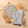 Set of shade, mittens+grabbing trend BEL/zigzag ser, 100%PE, miter 200 g/m