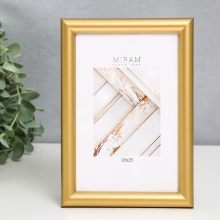 Photo frame plastic "Mira" 10x15 cm gold (plastic screen)