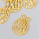 Decor "HB", color gold 3 × 4.5 cm (set 6 pcs)
