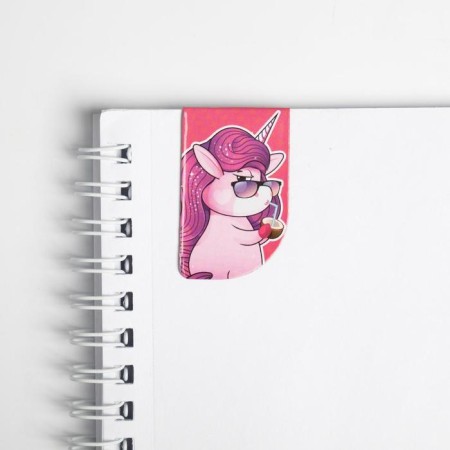 Unicorn Time magnetic bookmarks on a postcard, 4 pcs-4