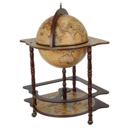 Globe bar decorative corner "Capombo map" 91x53x53 cm-3