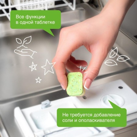 Synergetic dishwashers tablets, foot -free, biodegradable, 55 pcs-2