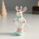 Souvenir Ceramics "Losik with pink horns in peas, skiing" 11,1x9.8x8 cm
