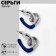 Emall earrings "Heart" curl, blue color in silver