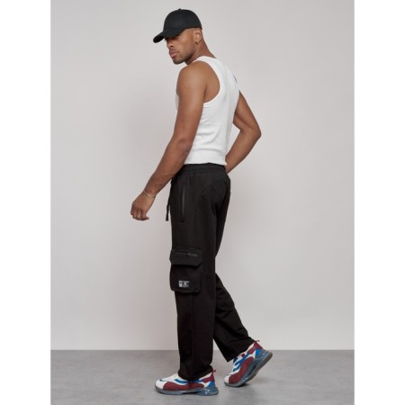 Sports male trousers, size 50, black color-2