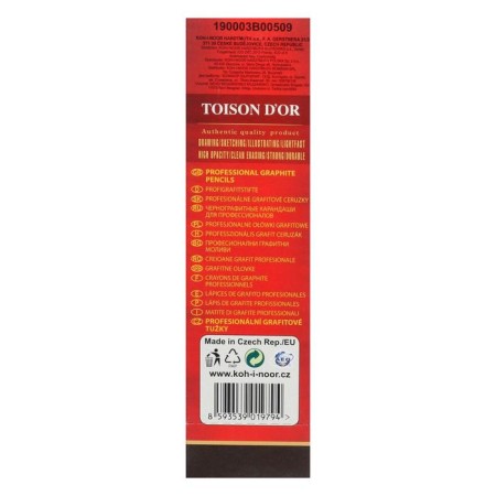 Pencil Professional Chernographic 2.5 mm, KOH-I-NOOR 1900 3B, L = 175 mm-3