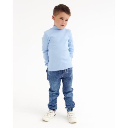 School turtleneck for children, blue color, height 128-4