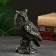 Piggy bank "Owl" black with gold, 16.5x9x12cm