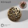 Ring of "ethnic" patterned circle, color black gold, dimensionless