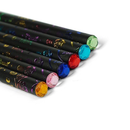 Pencil Black Score HB, black body with a pattern, sharpened, with Acrylic Straza, Mix-5