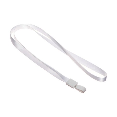 Badge tape, width-10 mm, length-80 cm, with plastic holder, white
