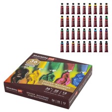 Oil art, set of 32 colors (36 pieces) x 12 ml, Brauberg Art Premiere