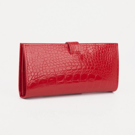 Women's wallet on the button, red color-1