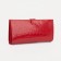 Women's wallet on the button, red color