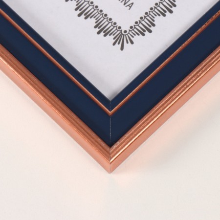 Photo frame plastic A4 Format "Dark blue with copper stroke" 1.4x24.2x32.9 cm-1