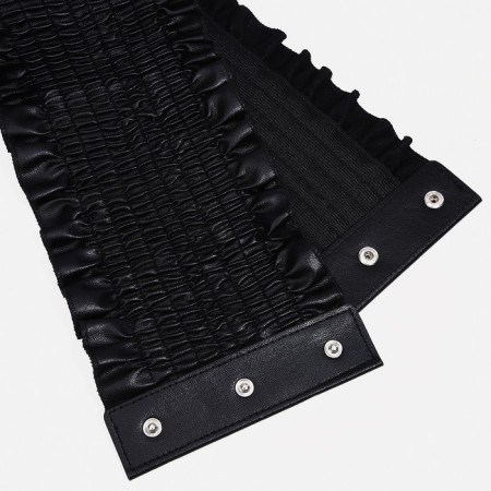 Women's belt, width 12 cm, elastic band, black color-7