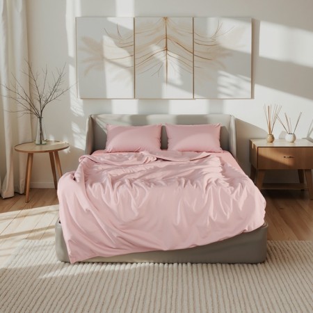 Bed linen Ethel duet Modal 155*210cm-2pcs, 230*245cm, 50*70cm-2pcs, powder color