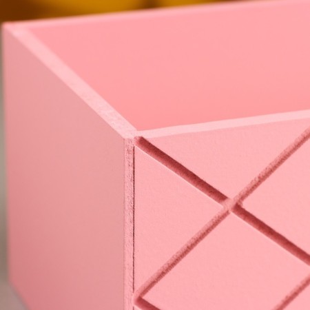 Wooden Kashpo "Hellas Big, Pack", 25 × 12.5 × 10 cm Pink coral-3