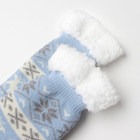 Women's socks with fur, blue color, size 36-40-1