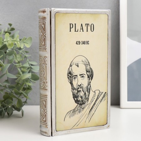 Broke-book metal, leatherette "Plato" 20x12x4 cm