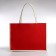 Beach bag without fastening, milk/red color